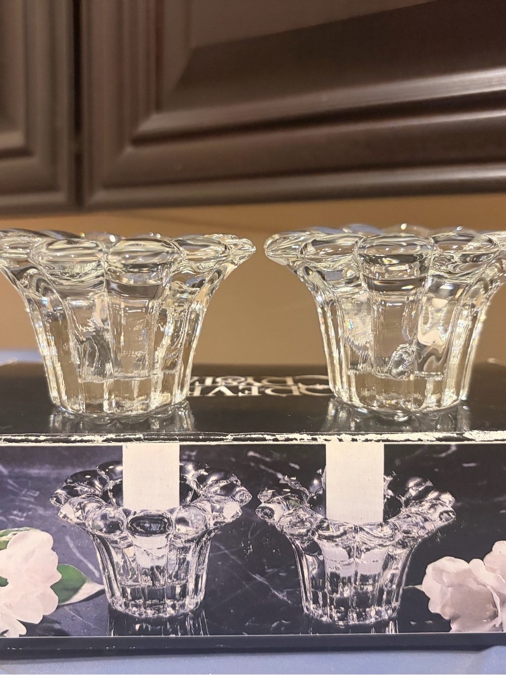 Clear Scalloped Glass Votive Holders - Set of 2
